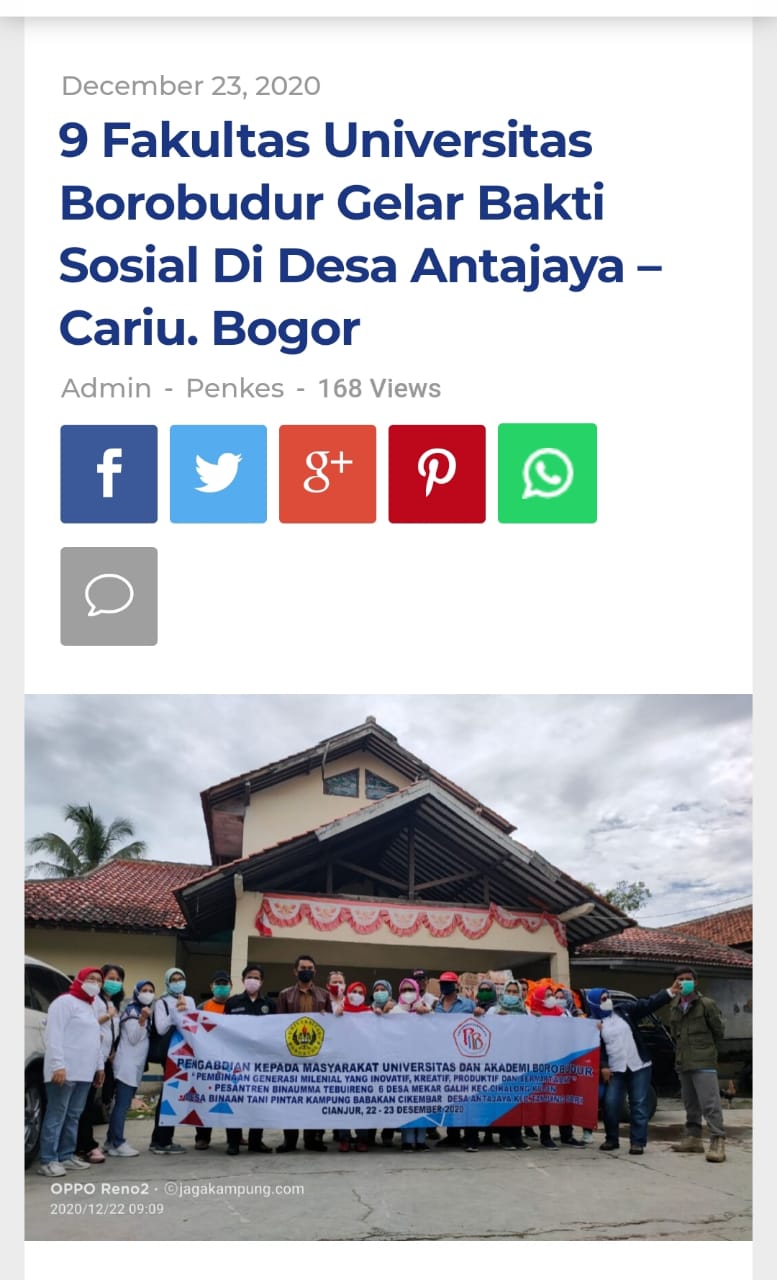 Abdimas FT dan Unbor di desa Cariu, Bogor 22-23 Desember 2020