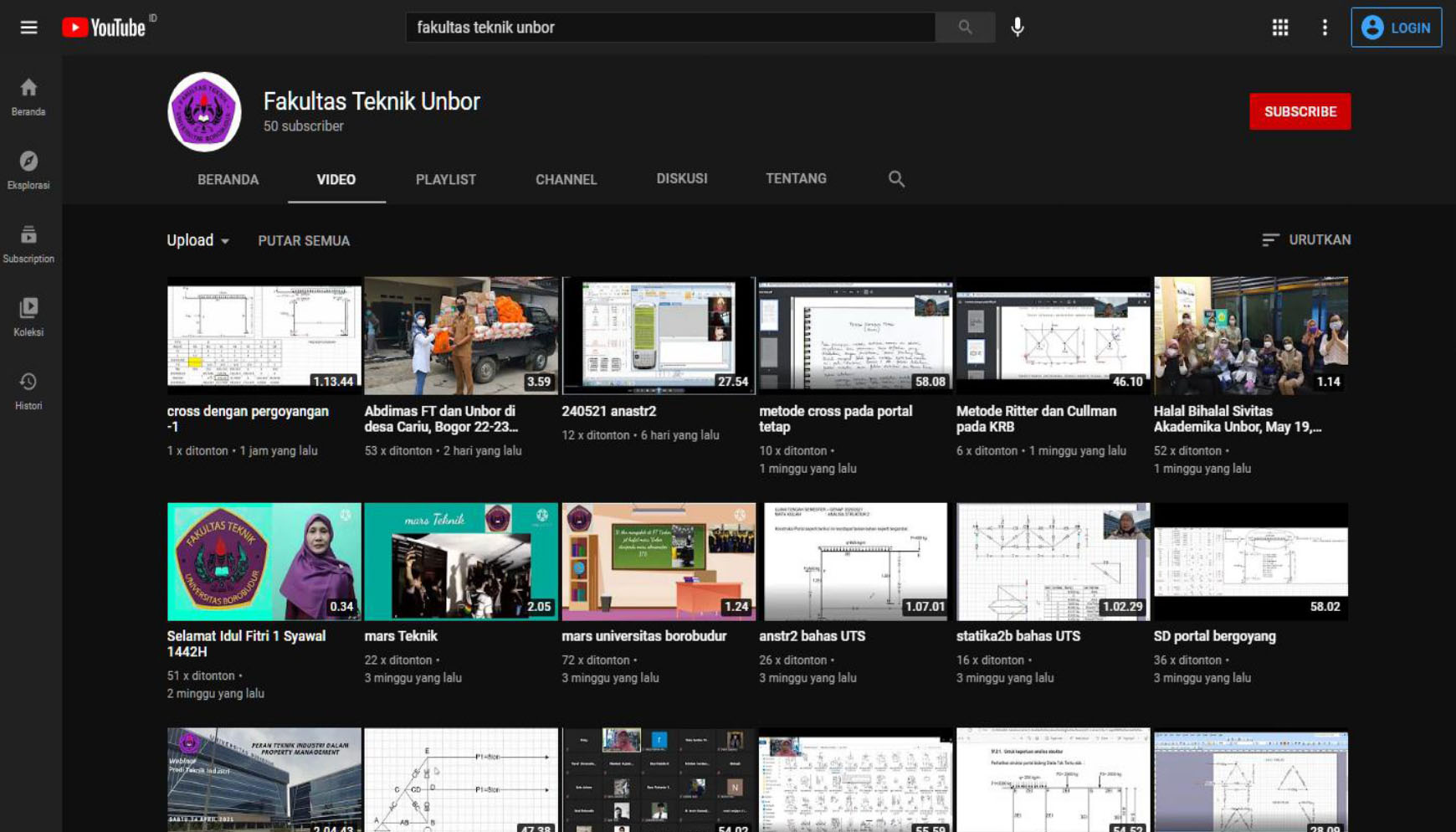 Yuk Subscribe Youtube Fakultas Teknik Universitas Borobudur